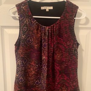 Cleo Sleeveless Floral Tribal Print Maroon Top